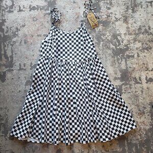 Fashioned by Tuesday of California Black and WhiteCotton Checkered Sun Dress NWT